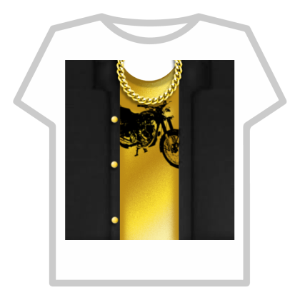 Bacon Gold T shirt With chain and buttons Roblox